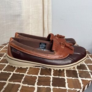 L.L. Bean Tek 2.5 Leather Duck Boots Brown Tassels Waterproof Womens Shoe Size 9